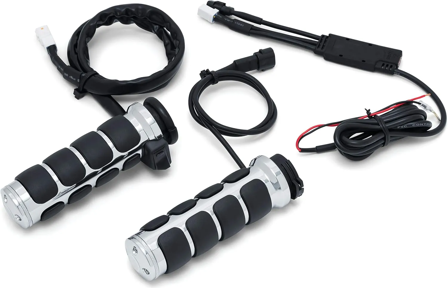 Kuryakyn 6471 Motorcycle Handlebar Accessory: Heated ISO-Grips for 1996-2020 Harley-Davison with Dual Cable Throttle Control, Chrome, 1 Pair