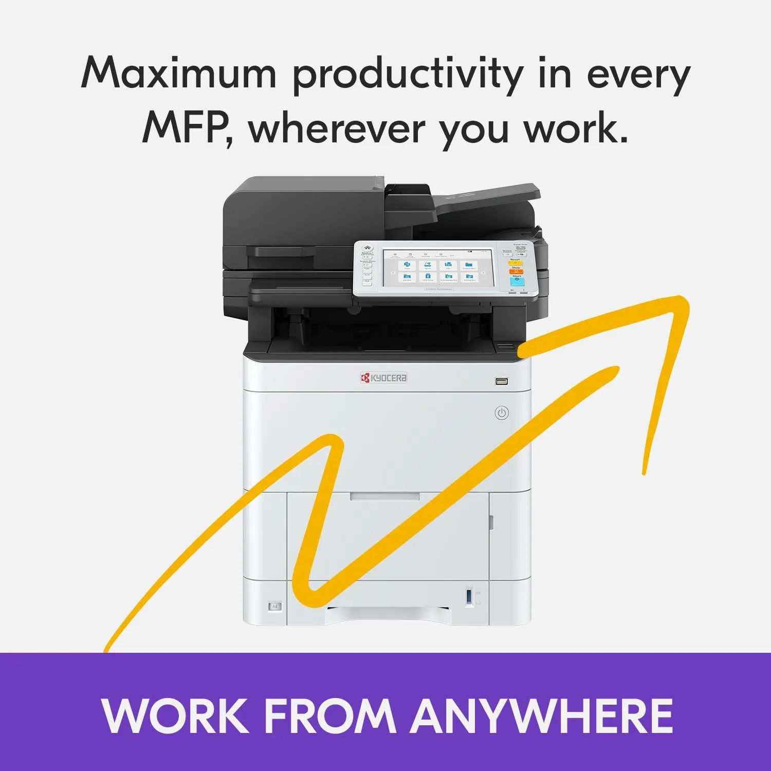 KYOCERA ECOSYS MA3500cifx All-in-One Color Laser Printer (Print/Copy/Scan/Fax), 37 ppm, 1200 dpi, Gigabit Ethernet & HyPAS Capable, 7 inch Touchscreen Panel, Dual Scan Document Processor