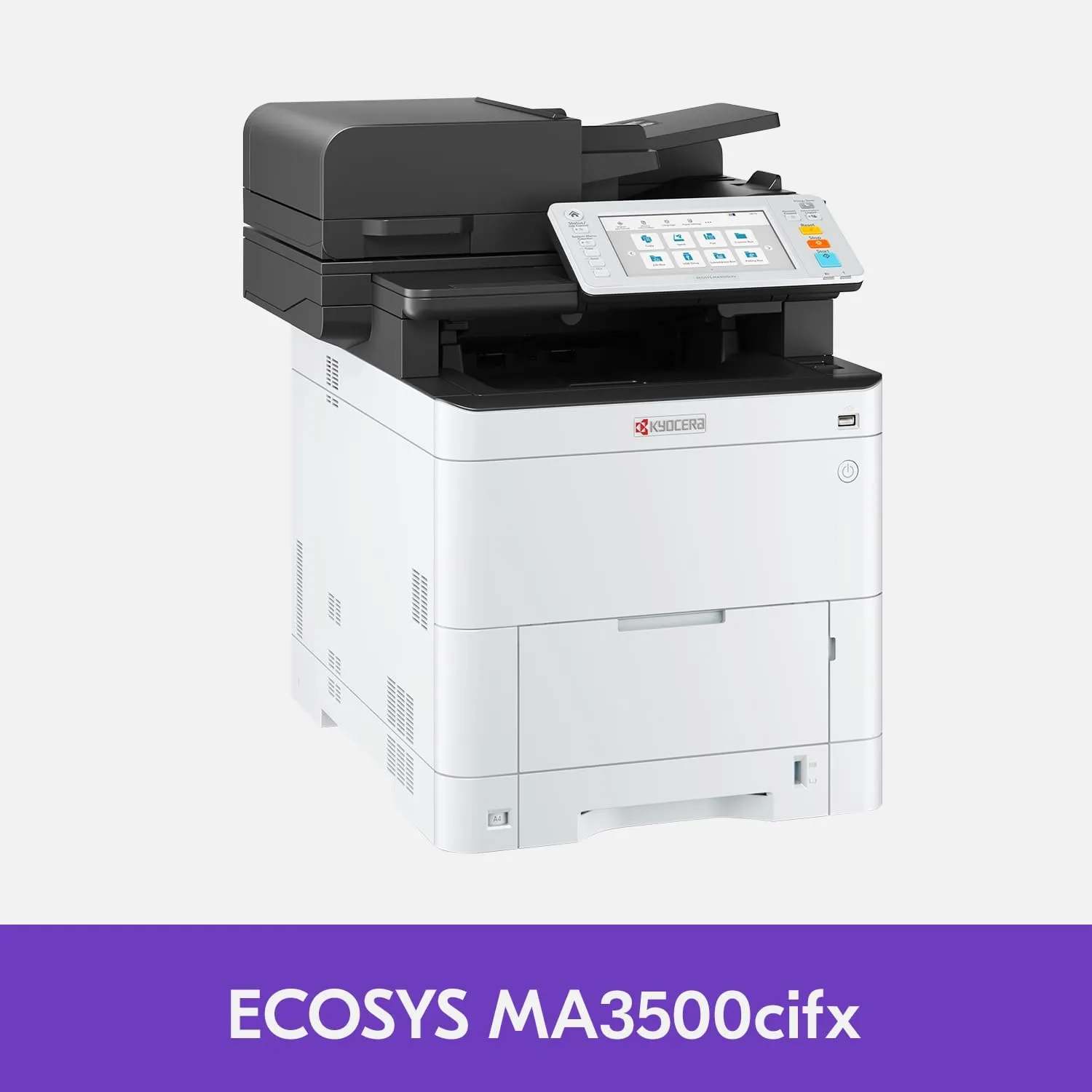 KYOCERA ECOSYS MA3500cifx All-in-One Color Laser Printer (Print/Copy/Scan/Fax), 37 ppm, 1200 dpi, Gigabit Ethernet & HyPAS Capable, 7 inch Touchscreen Panel, Dual Scan Document Processor