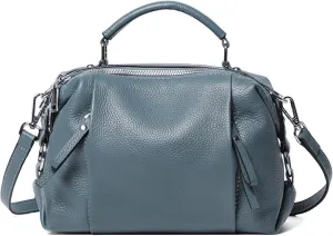 Ladies Bag in Soft Top Leather Tote Shoulder Crossbody in Double-compartment Cowhide