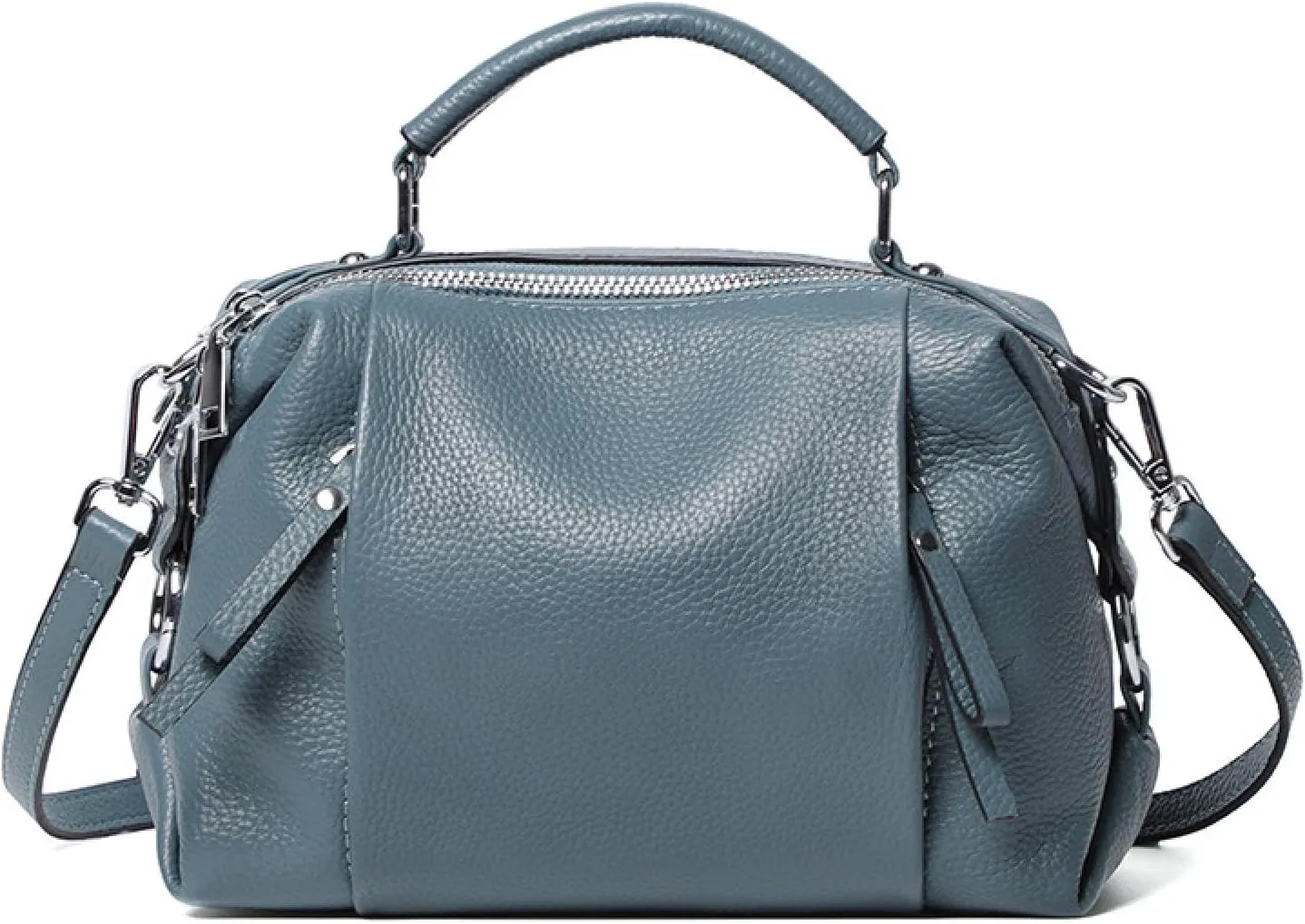 Ladies Bag in Soft Top Leather Tote Shoulder Crossbody in Double-compartment Cowhide
