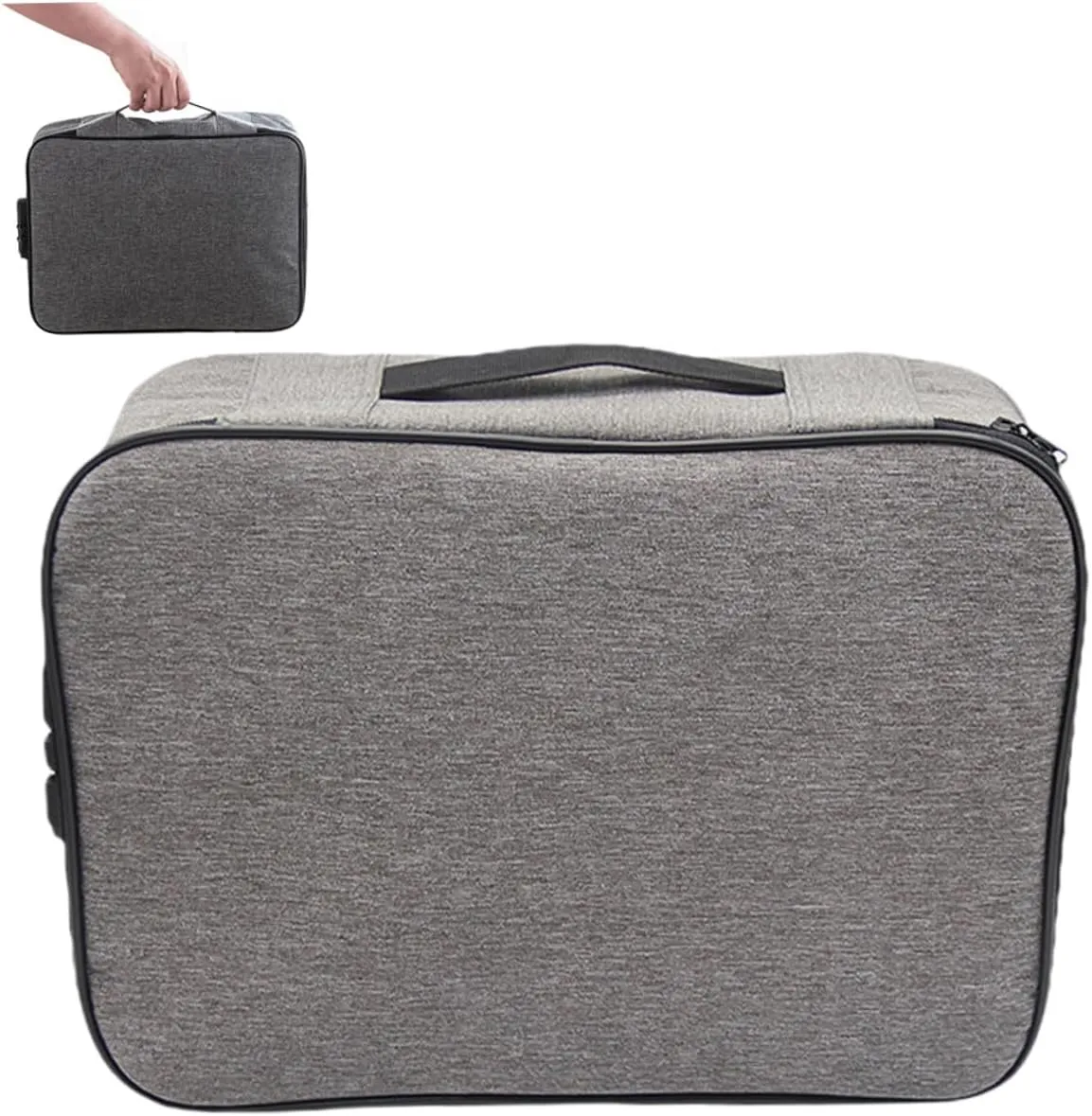 Large Capacity Id Storage Bag Portable Lock Box for Travel Document Organizer