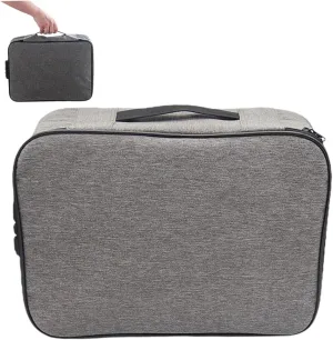 Large Capacity Id Storage Bag Portable Lock Box for Travel Document Organizer