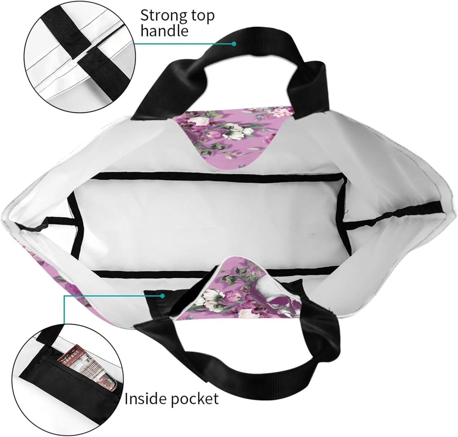 Large Capacity Reusable Canvas Shoulder Bag   Both Sides Bucket Hat Casual Tote Handbag