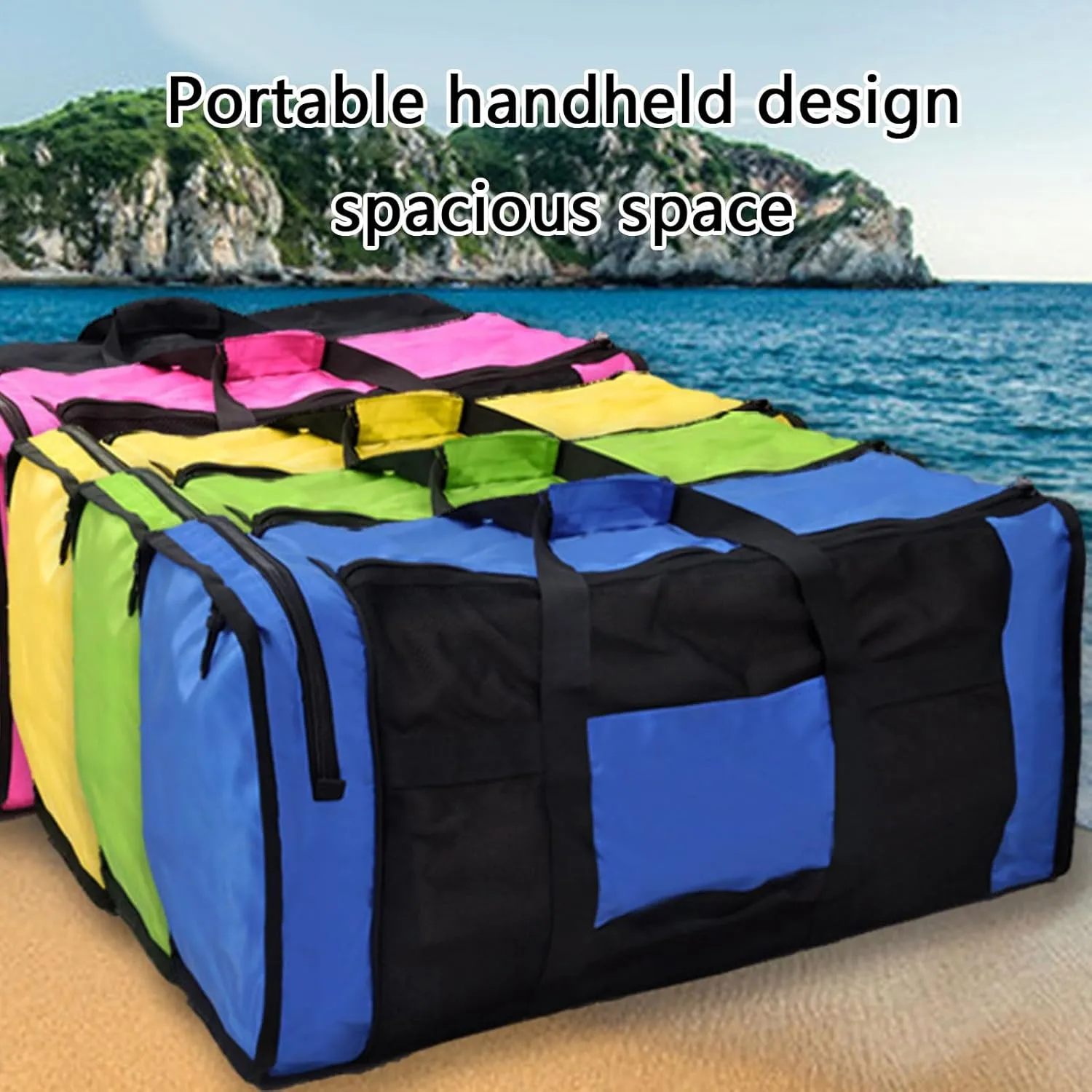 Large Capacity Sports Duffle Bag Large Meshes Dive Beach Bags Snorkeling Duffle Handbag Diving Duffle Carry Bag Enduring