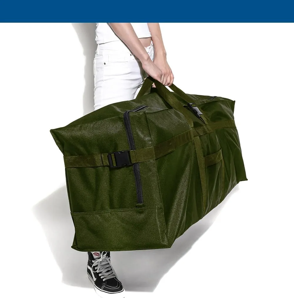 Large Duffel Bag, 120L Waterproof Carry on Weekend Overnight Storage Bag Over Luggage for Airline, Travel, Camping, Moving, 200l-dark Green
