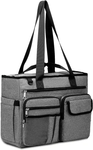 Large Utility Tote Bag for Teacher Work Working Teaching Accessories with Laptop Compartment Appreciation Gift New Nurse Nursing Student Essentials CNA Clinical Bag Multiple Pockets(Grey)