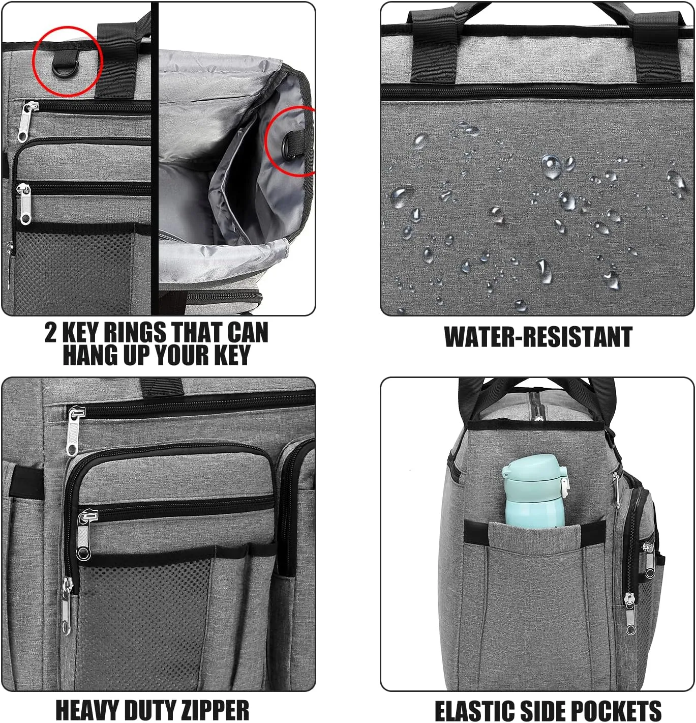 Large Utility Tote Bag for Teacher Work Working Teaching Accessories with Laptop Compartment Appreciation Gift New Nurse Nursing Student Essentials CNA Clinical Bag Multiple Pockets(Grey)