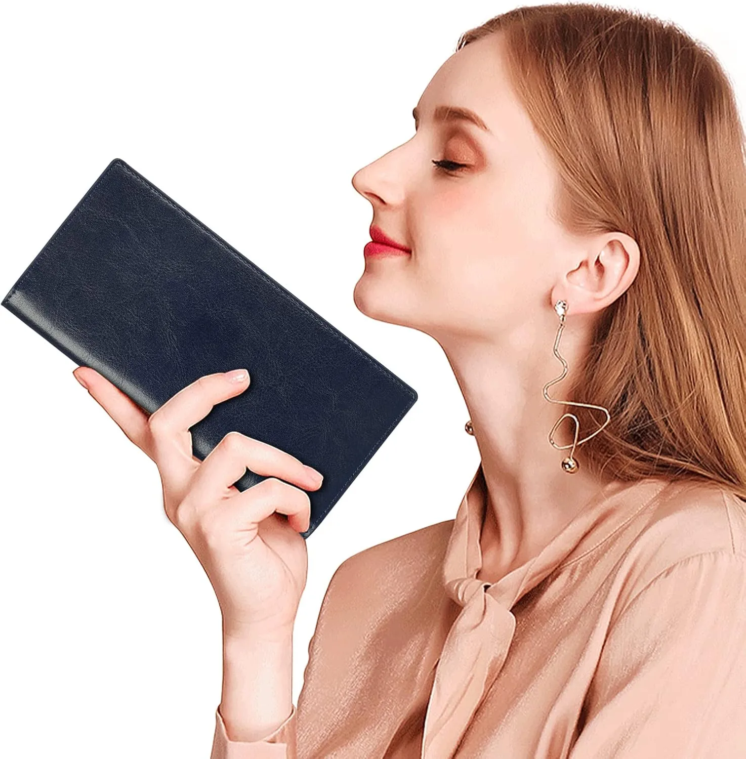 Lavemi Ultra Slim Thin Leather Women Wallet RFID Blocking Credit Card Holder Bifold Long Ladies Billfold
