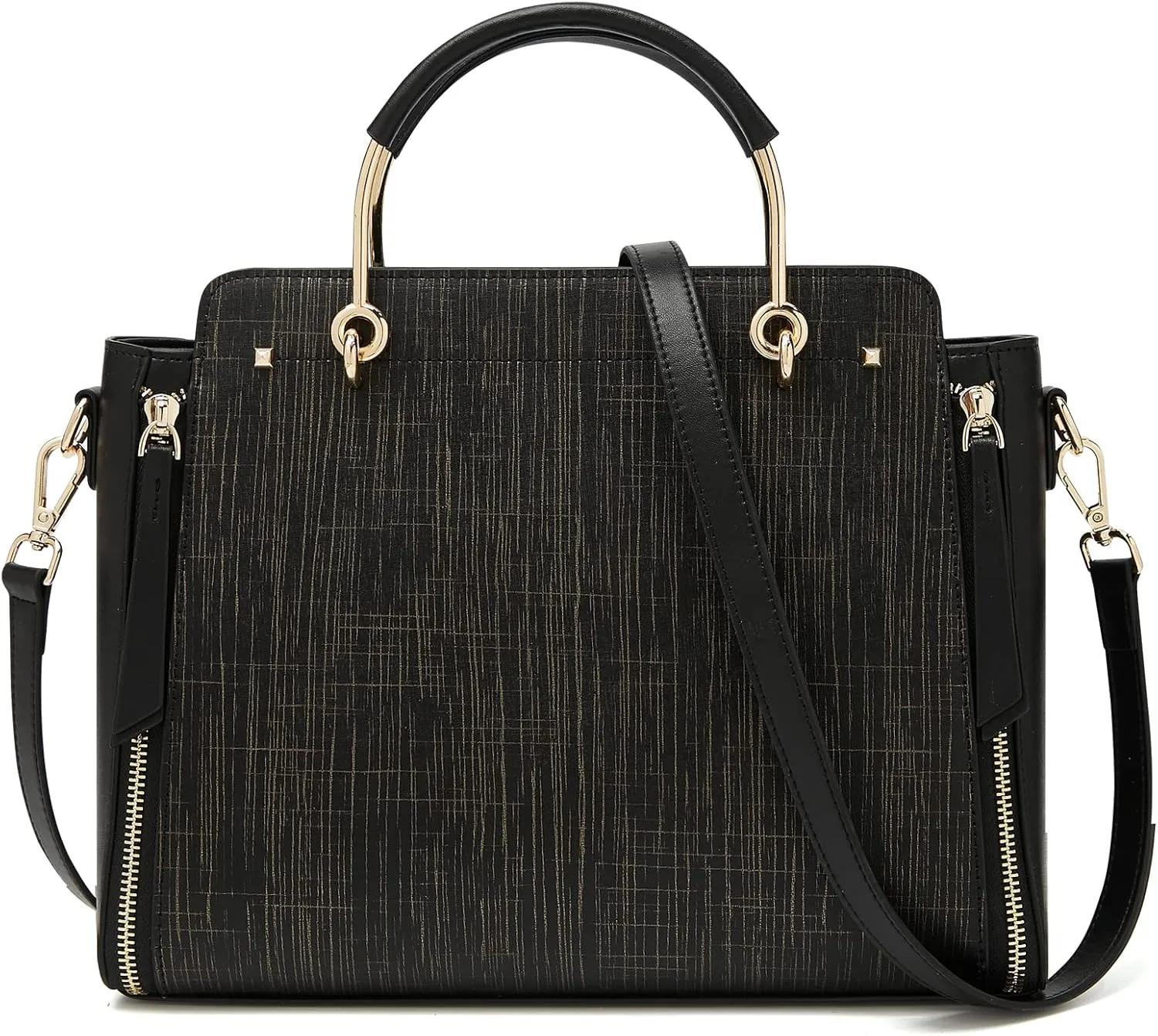 Leather Handbags for Women, Ladies Top Handle Bags with Adjustable Shoulder Strap