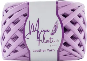Leather Look Matte Yarn for Knitting, Crocheting, Felting Yarn, Leather Yarn for Handbags, Purses, Scarves, Belts and More (LYM24 Lilac)