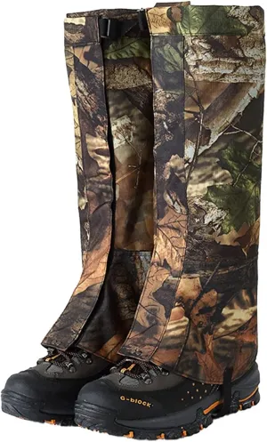 Leg Gaiters, Waterproof and Snake-Proof Hiking Boots, Suitable for Hiking and Desert Jungle Camping Snow Boots Leggings (Color : A, Size : Large)