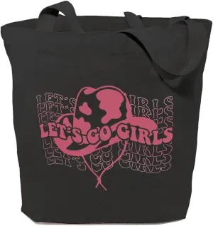Let's Go Girls Canvas Tote Bag for Women Aesthetic Cowboy Hat Reusable Grocery Shoulder Shopping Bags Funny Gifts
