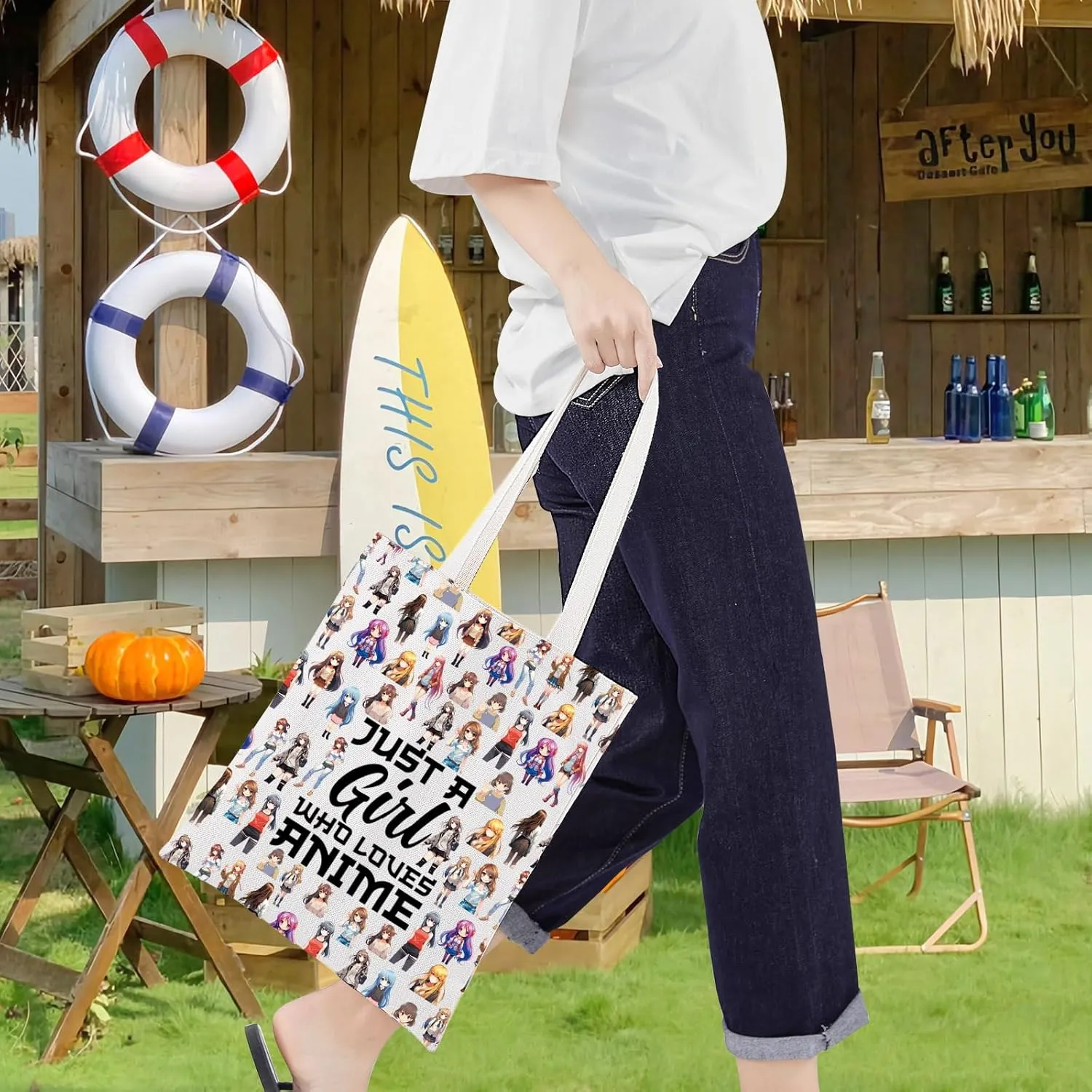 LEVLO Anime Fans Make up Bag Anime Lover Gift Anime Cosmetic Make up Bag For Women Cartoon Anime Makeup Bag (Love Animes Full Tote)