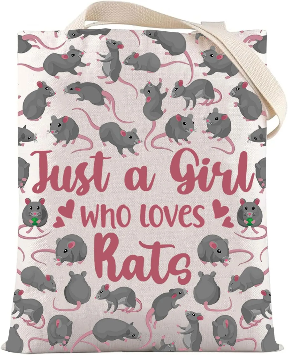 LEVLO Funny Rat Cosmetic Bag - Animal Lover Gift for Women & Girls (Rat Lover Makeup Zipper Pouch)