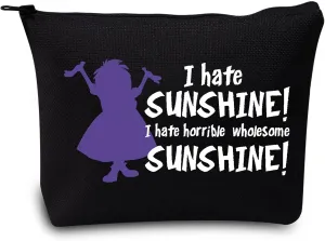 LEVLO Madam Mim Cosmetic Bag Madam Mim Fans Gift I Hate Sunshine I Hate Horrible Whole Some Sunshine Makeup Zipper Pouch Bag (I Hate Sunshine Black)