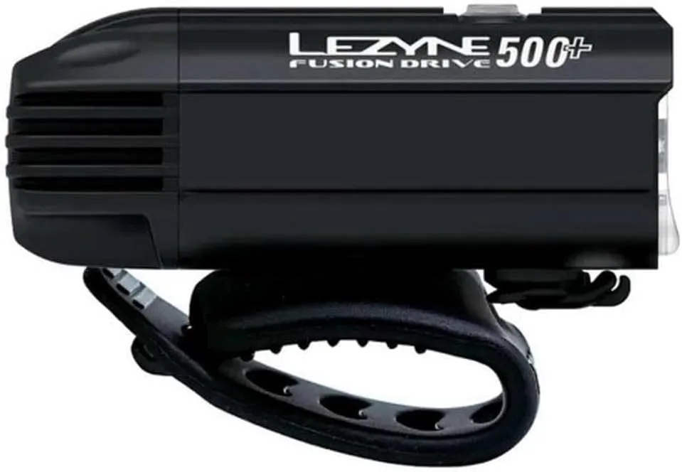 LEZYNE Fusion Drive Front Bicycle Light - Durable IPX7 Waterproof USB-C Rechargeable LED Bike Headlight with 3 Solid & 3 Flash Modes - Integrated Silicone Rubber Strap Mount - 500/600 Lumen Options