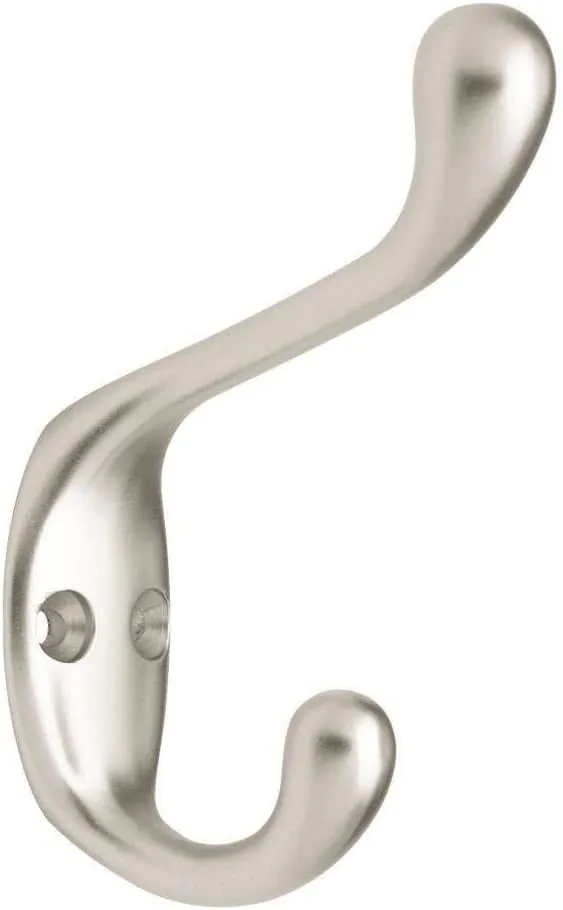 Liberty 3.5 in. Matte Nickel Heavy Duty Coat and Hat Hook Value Pack (3-Pack)