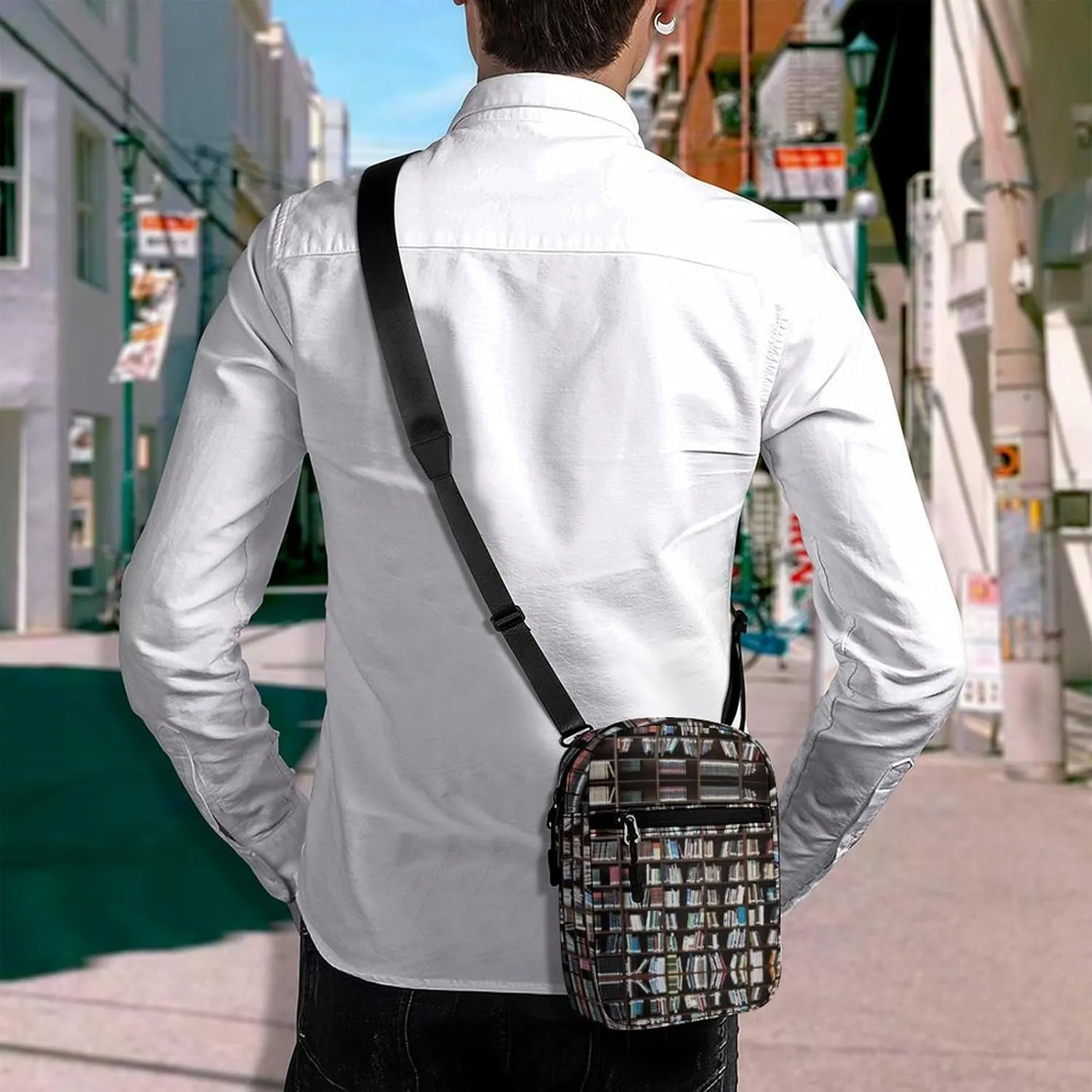 Library Document Shelf Detachable Shoulder Strap Small Shoulder Bag Unisex