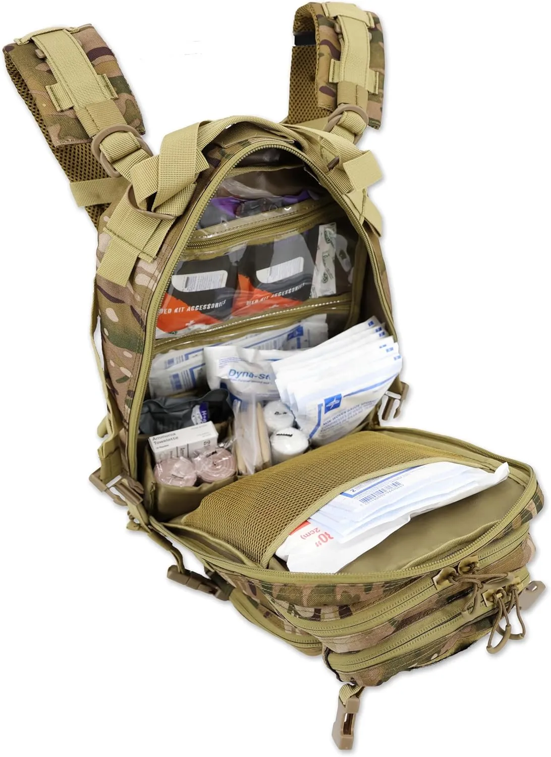Lightning X Stocked EMS/EMT Trauma & Bleeding First Aid Responder Medical Backpack   Kit - Camo