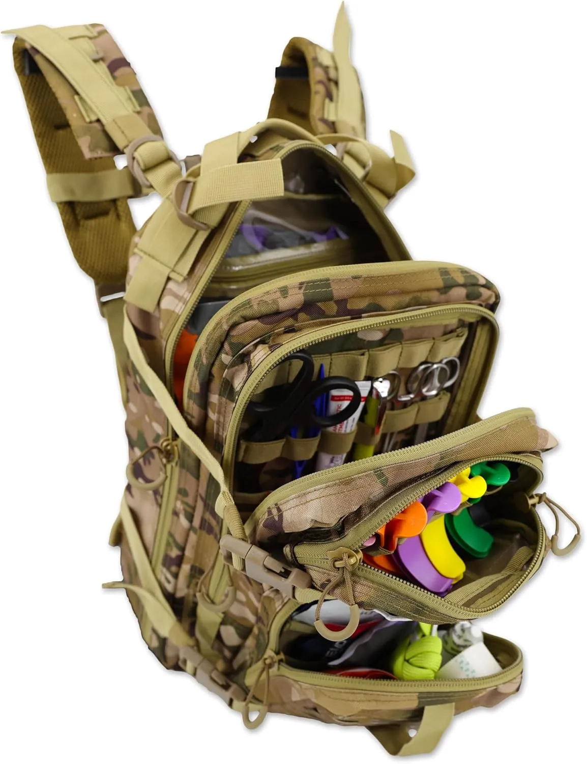 Lightning X Stocked EMS/EMT Trauma & Bleeding First Aid Responder Medical Backpack   Kit - Camo