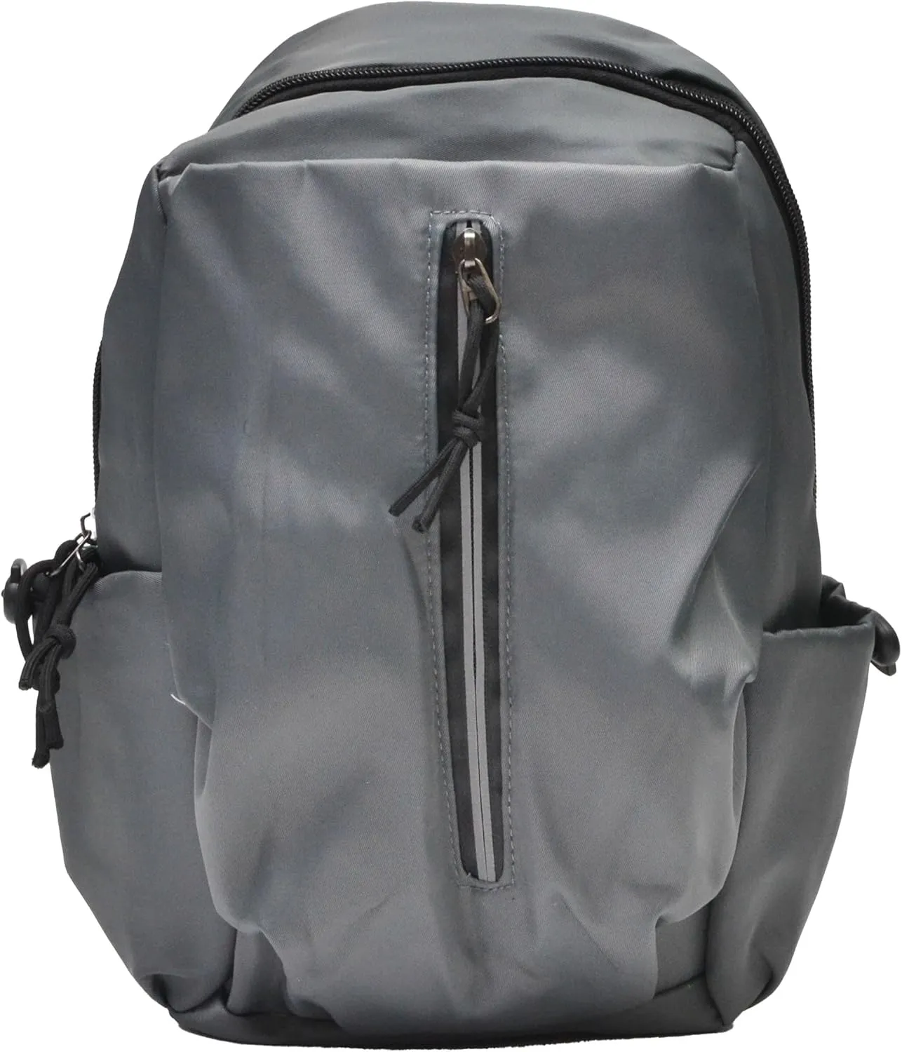 Lightweight Gray Sling Bag for Men and Women - Anti Theft Womens and Mens Crossbody Bag with Reflective Zipper