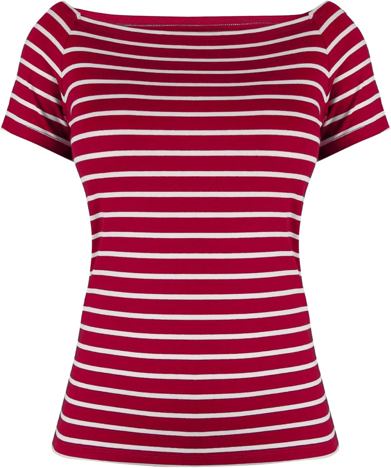 LilyCoco Striped Off The Shoulder Tops for Women Short Sleeve Sexy Fitted Pirate Shirt
