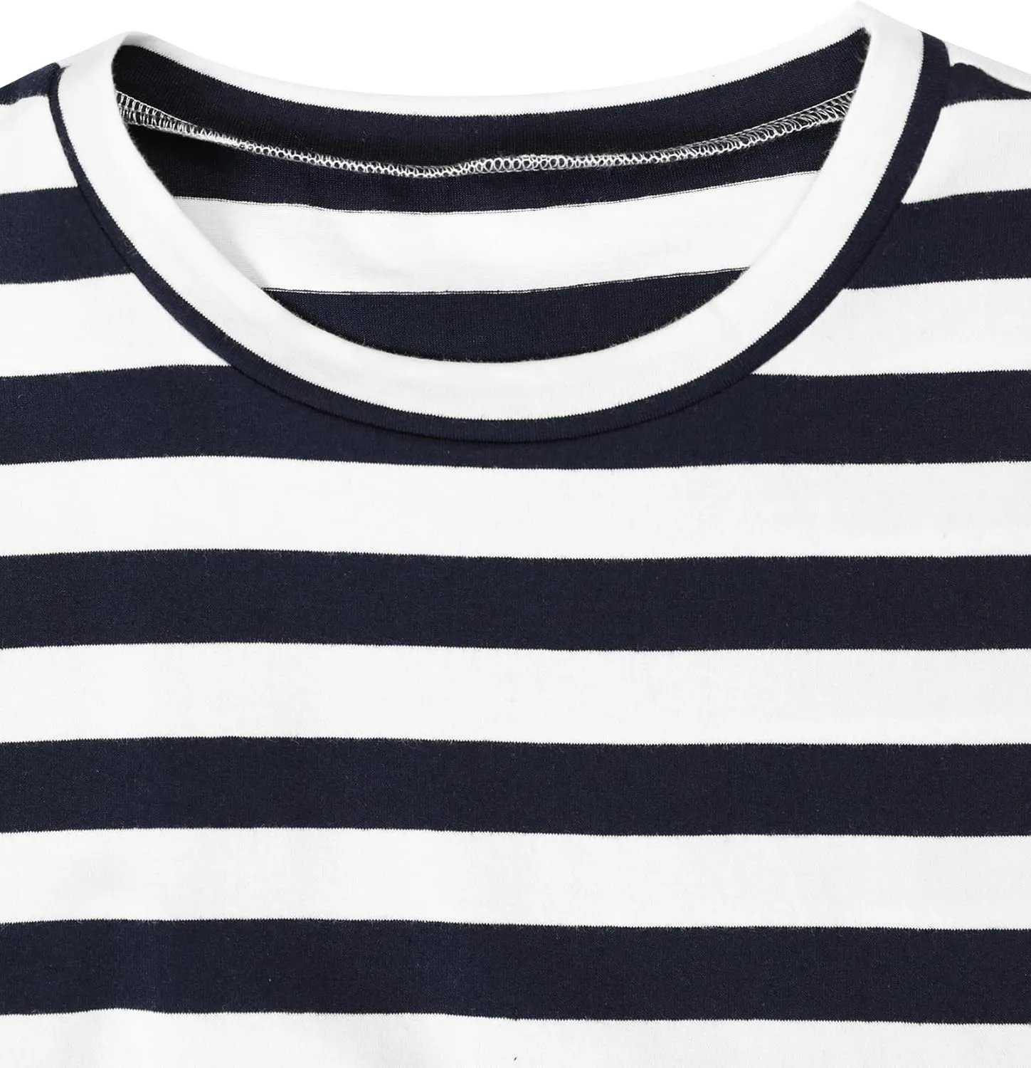 LilyCoco Womens Striped Puff Sleeve T Shirt Breton Crewneck Shirt Loose Fit Tee