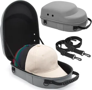 Livememory Hat Travel Case - Hard Hat Case for Baseball Caps Hat Carrier Case Rack for Travel & Home Storage - Protects up to 6 Hats - Light Grey