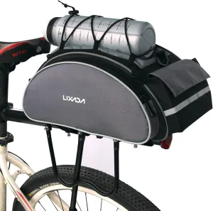 Lixada Bicycle Back Pannier Bag Bicycle Back Seat Bag Saddle Bag Shoulder Bag for Mountain Bike Cycling Outdoor