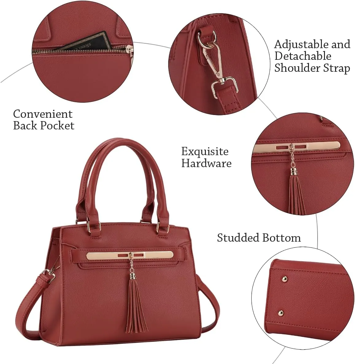 LJOSEIND Small Satchel Purses for Women - Fashionable Handbags, Top Handle Crossbody Bags with Adjustable Strap