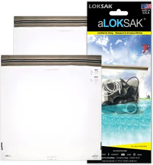 LOKSAK - aLOKSAK Waterproof Dry Bags - Airtight Underwater Pouch - Touch Screen Compatible - Diving Certified - 2 Pack- 12in x 12in