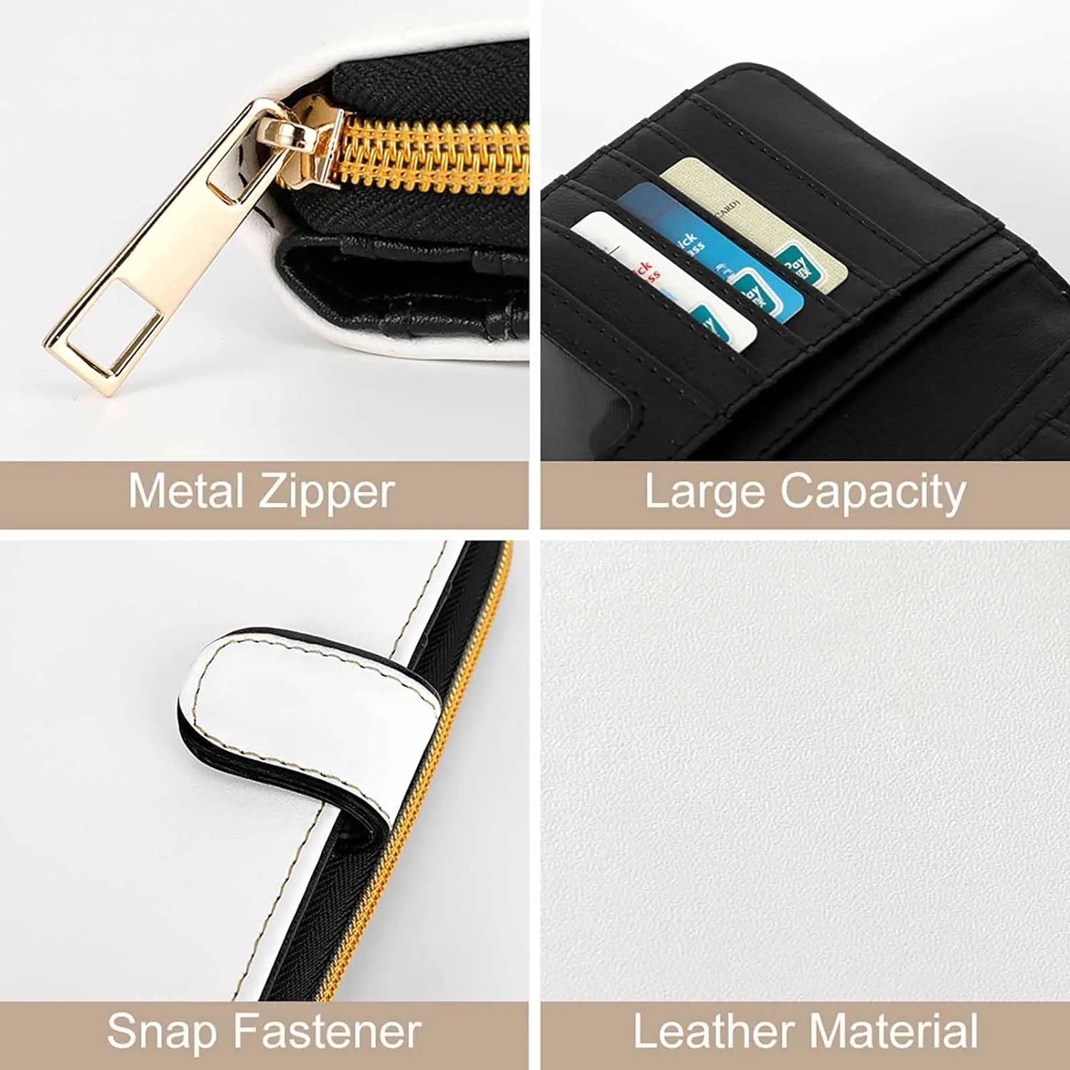 Long Wallet for Women Leather Wallet for Men Large Capacity Wristlet Wallets With 12 Card Holder The Iceberg Change Purse