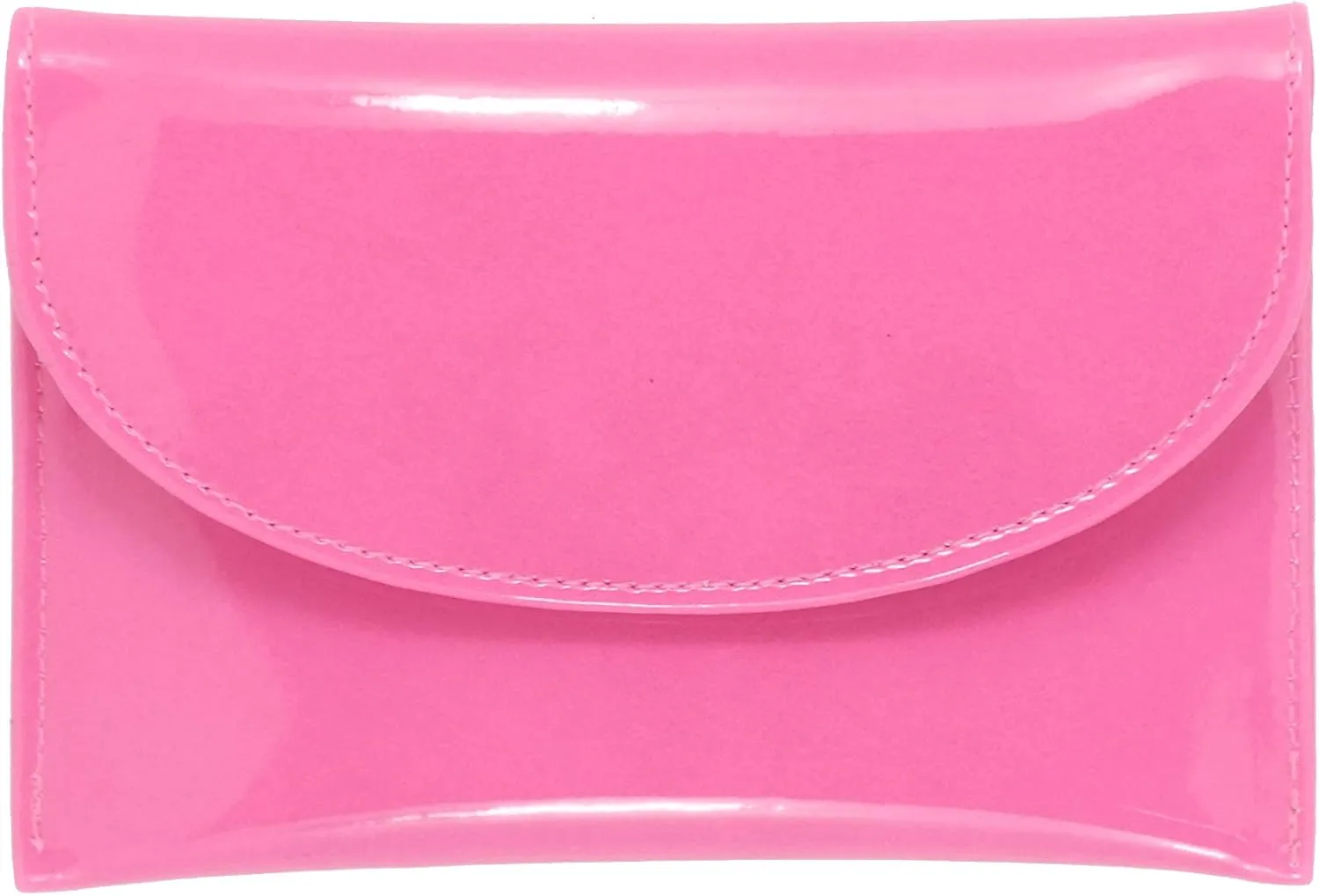 LONI Ladies Faux Patent Leather Wallet Clutch Bag Purse Coin Pouch in Hot Pink