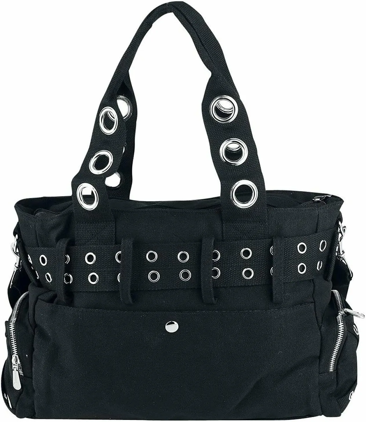 Lost Queen Striped Punk Rock Steampunk Purse with Handcuff Skull Charm
