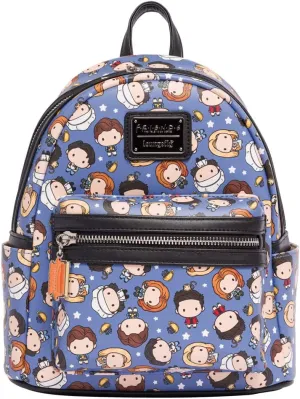 Loungefly F.R.I.E.N.D.S. AOP Chibi Character Double Strap Shoulder Bag