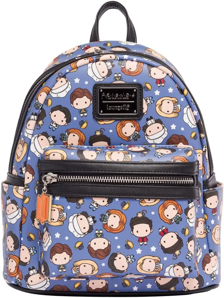 Loungefly F.R.I.E.N.D.S. AOP Chibi Character Double Strap Shoulder Bag