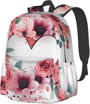 Love garland border Backpack Travel Casual Daypack for Men Women Laptop Backpack Lightweight Double Shoulder Bag for Work Hiking