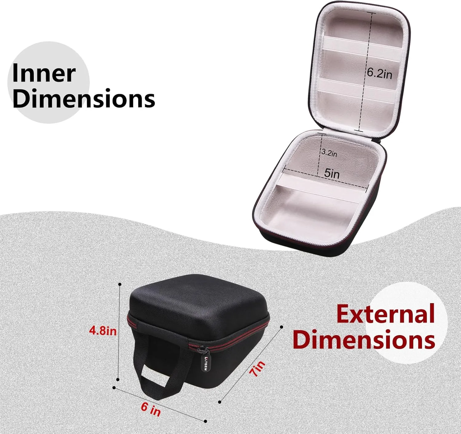 LTGEM Case Compatible with OMRON Bronze BP5100 / BP5000 / 5 Series BP742N Blood Pressure Monitor, Black Gray(Case Only)