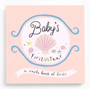 Lucy Darling Baby Memory Book, Themed Baby First Year Book, First 5 Years Journal & Photo Album for Baby Boy/Girl, Keepsake Books, Gender Neutral Memories & Milestone Book, Mom Gift - Beach Babe