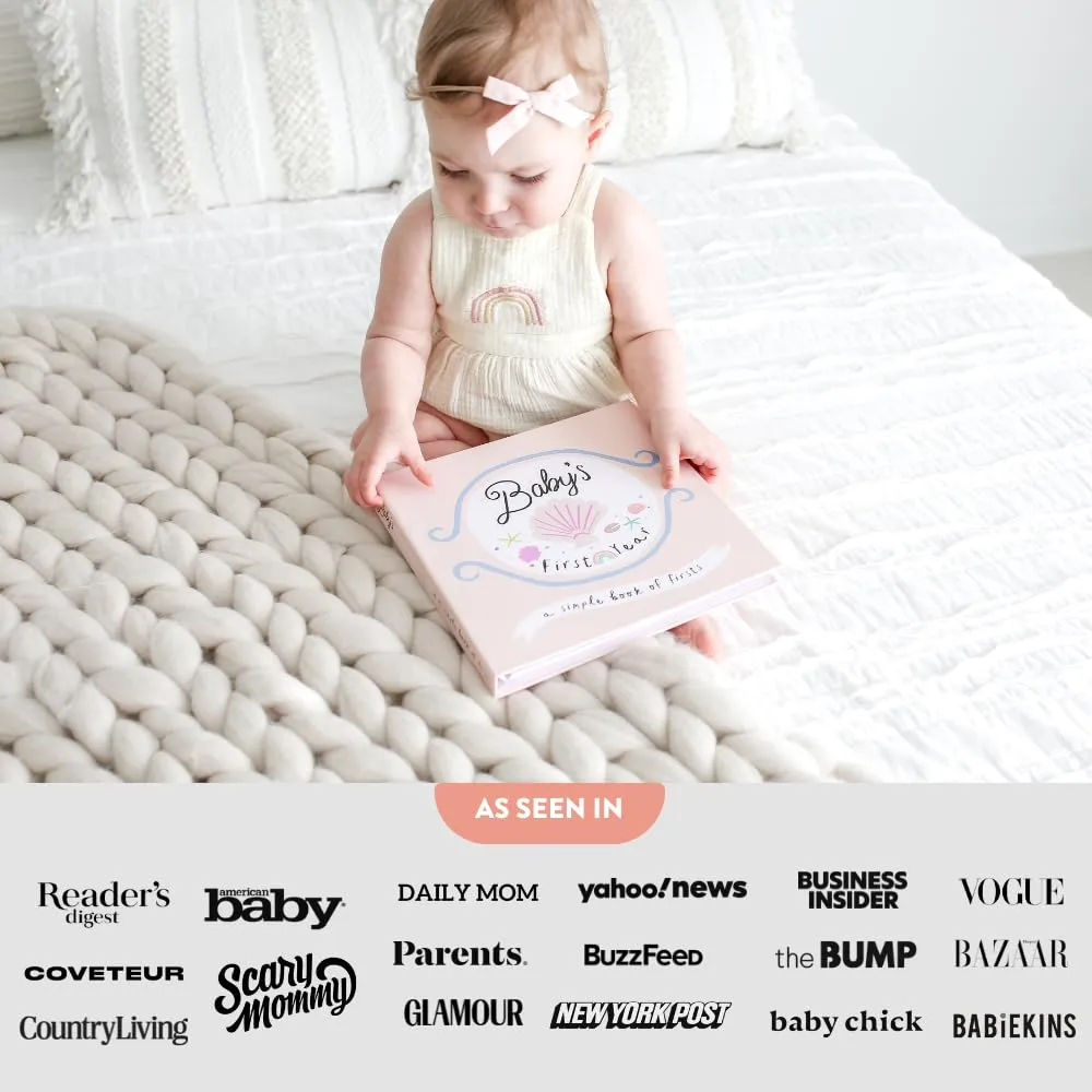 Lucy Darling Baby Memory Book, Themed Baby First Year Book, First 5 Years Journal & Photo Album for Baby Boy/Girl, Keepsake Books, Gender Neutral Memories & Milestone Book, Mom Gift - Beach Babe