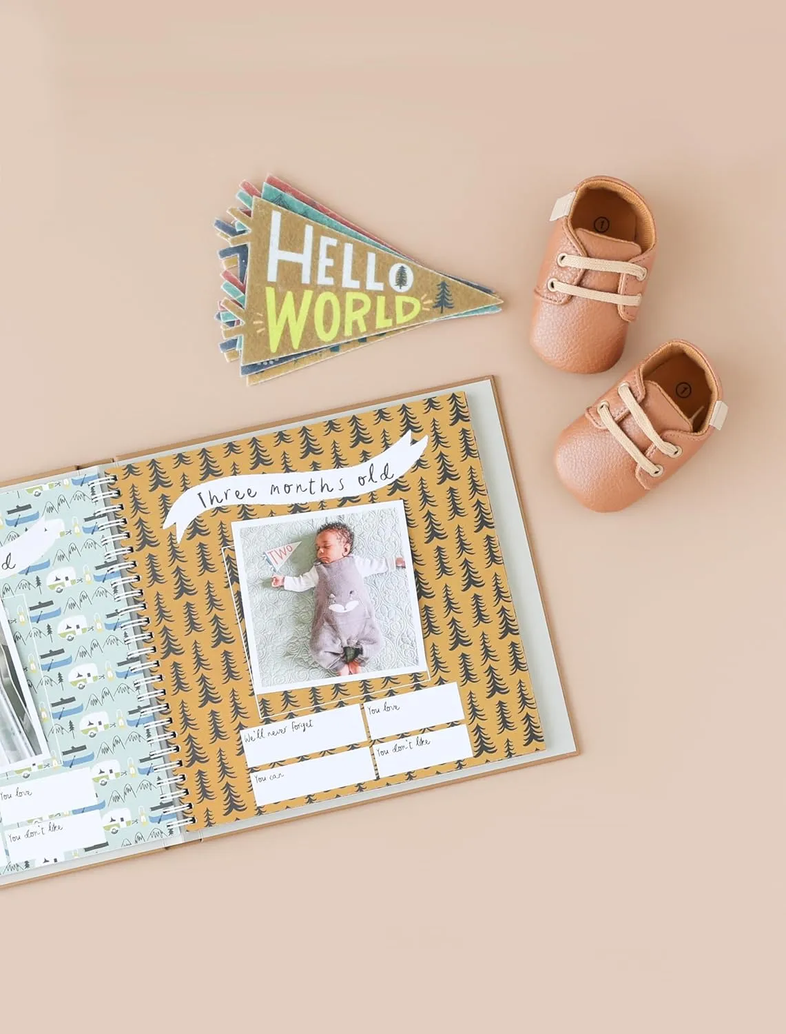 Lucy Darling Baby Memory Book, Themed Baby First Year Book, First 5 Years Journal & Photo Album for Baby Boy/Girl, Keepsake Books, Gender Neutral Memories & Milestone Book, Mom Gift - Little Camper