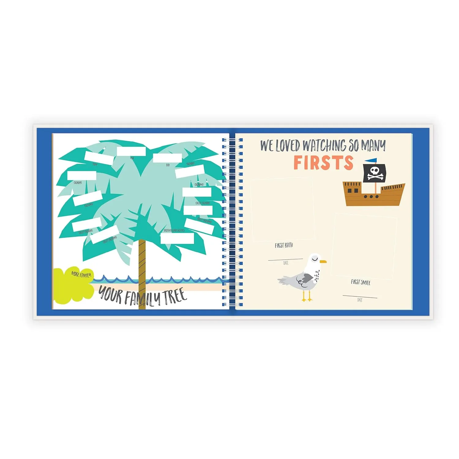 Lucy Darling Baby Memory Book, Themed Baby First Year Book, First 5 Years Journal & Photo Album for Baby Boy/Girl, Keepsake Books, Gender Neutral Memories & Milestone Book, Mom Gift - Little Captain