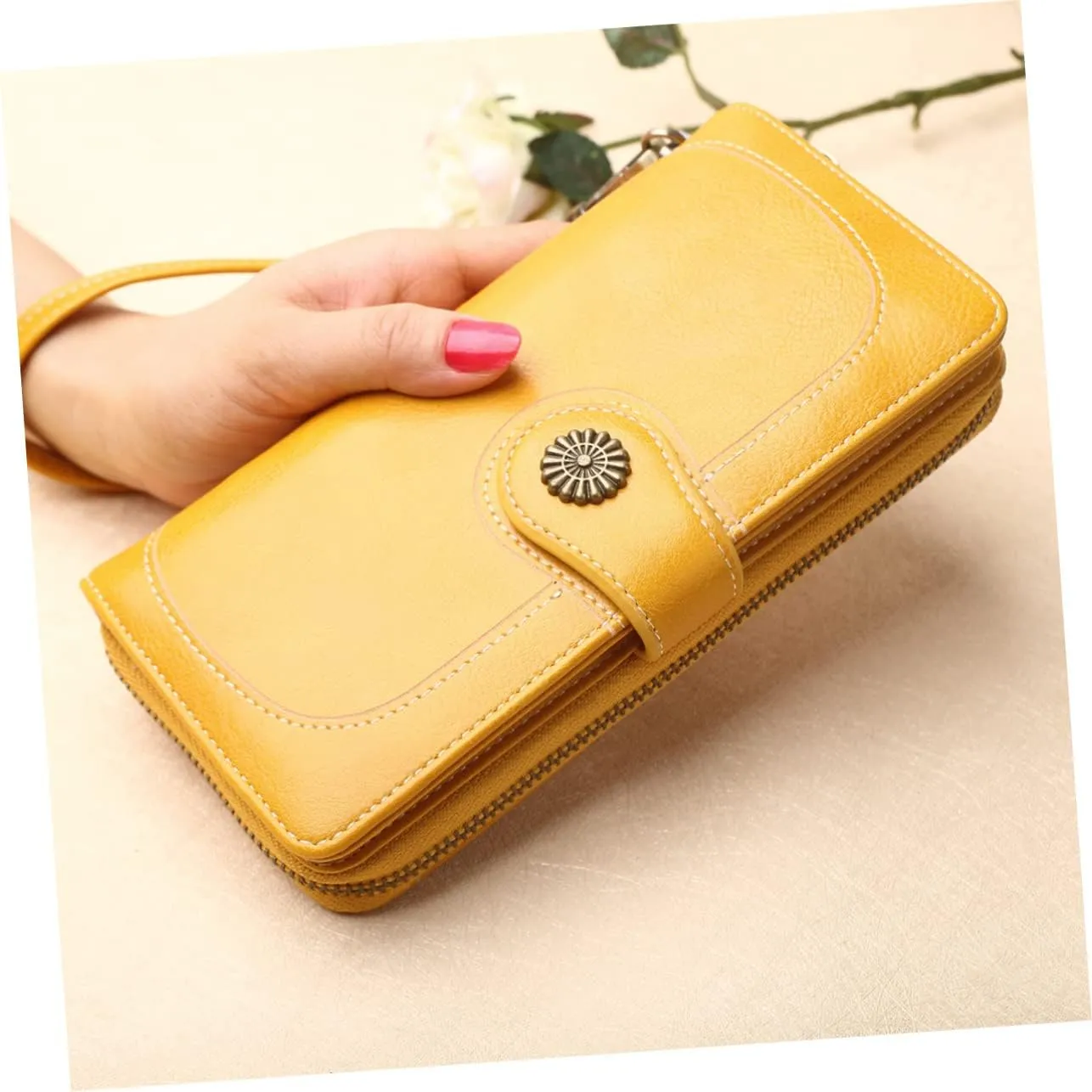 Luxury Women's Long Purse Zippered Multi-function Wallet Card Slots for Ladies