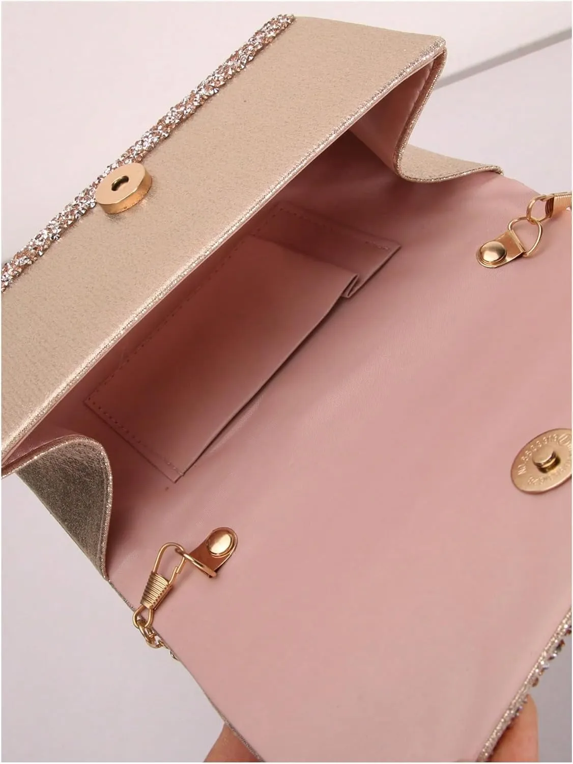 MakeMeChic Women's Evening Bags Glitter Top Handle Single Strap Clutch Handbag Mini Shoulder Bags