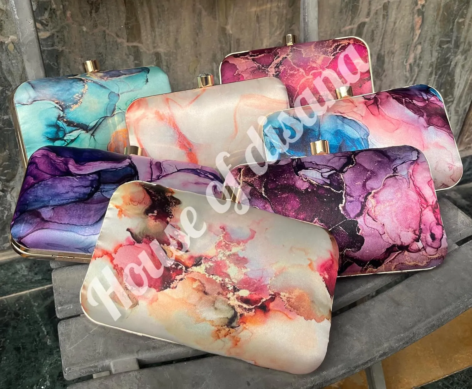 Marble Abstract Lightweight Clutch Bags Formal Party Wedding Purses Cocktail Prom Casual Tote Handbags (Design Patterns 5)