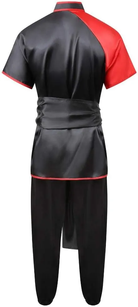 Martial Arts Competition Wushu Silk Uniform - Black/Red
