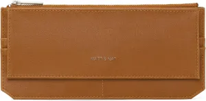 Matt & Nat Vegan Handbags Perla Wallet, Chili Matte Nickel (Brown) - Designer Purses & Bags, Men & Women, Cruelty-Free, Animal Free