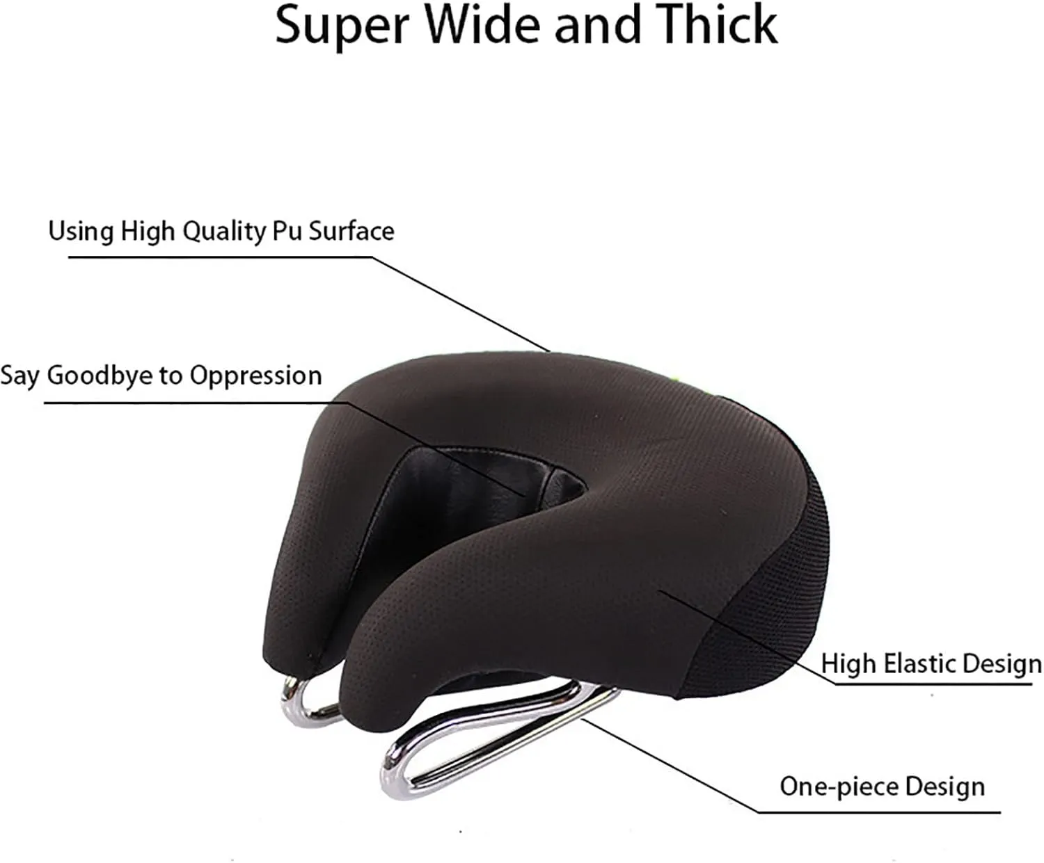 MBROS Bicycle Noseless Saddle, Thickened Saddle, Ergonomically Designed Seat Cushion, Dirt Resistant and Breathable, for Mountain Biking (Color : Blue)