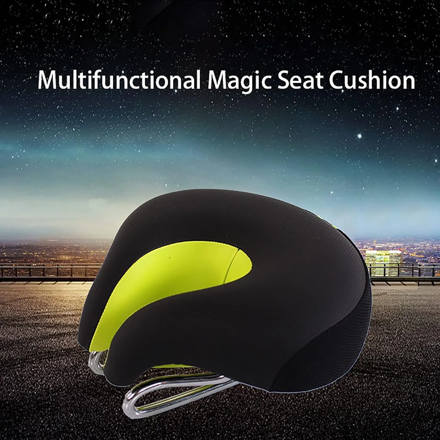 MBROS Bicycle Noseless Saddle, Thickened Saddle, Ergonomically Designed Seat Cushion, Dirt Resistant and Breathable, for Mountain Biking (Color : Blue)